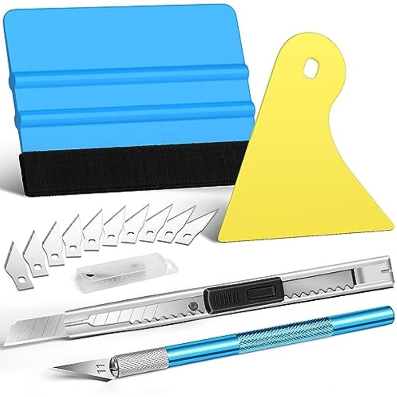 14pcs Window Tint Kit - Professional Automobile Window Tint Tools And Vinyl  Wrap Tool Kit, Car Wrap Kit With Felt Squeegee For Vinyl