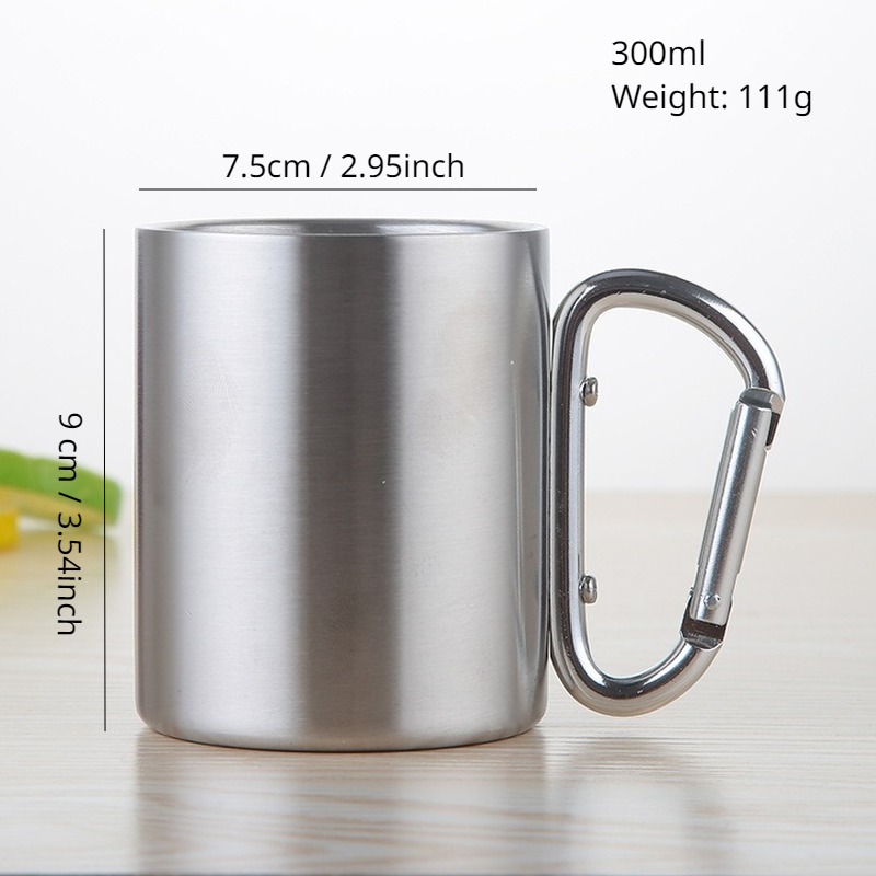  nCamp - Insulated Mug with Carabiner Handle, Stainless