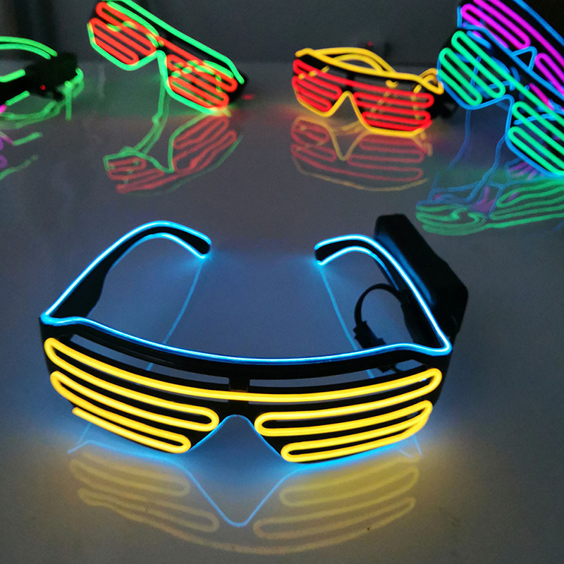Gafas LED inalámbricas para fiesta, lentes luminosas de neón, parpadeantes,  suministros de luz brillante