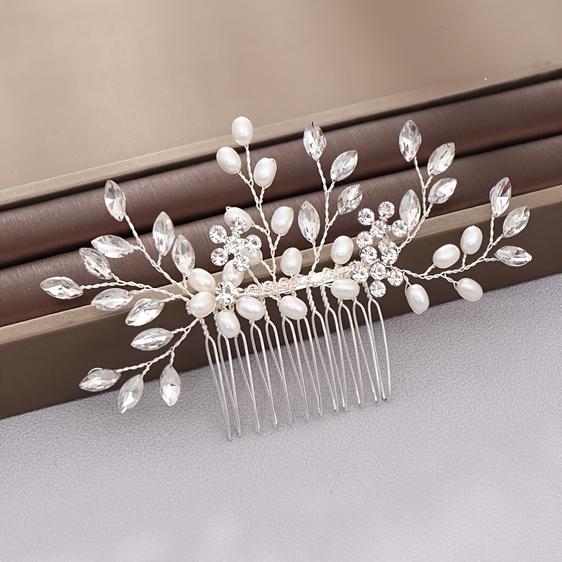 Pearl Rhinestone Hair Accessories Wedding Decorative Hair - Temu