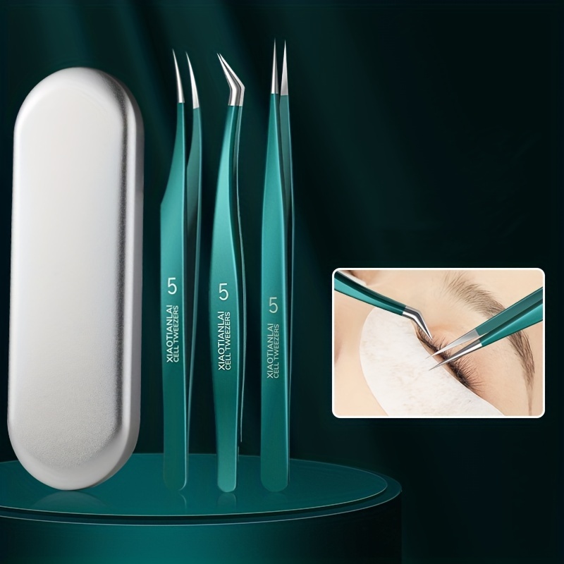 

3pcs/set Eyelash Extension Tweezers Stainless Steel Tweezers Beauty Makeup Tools