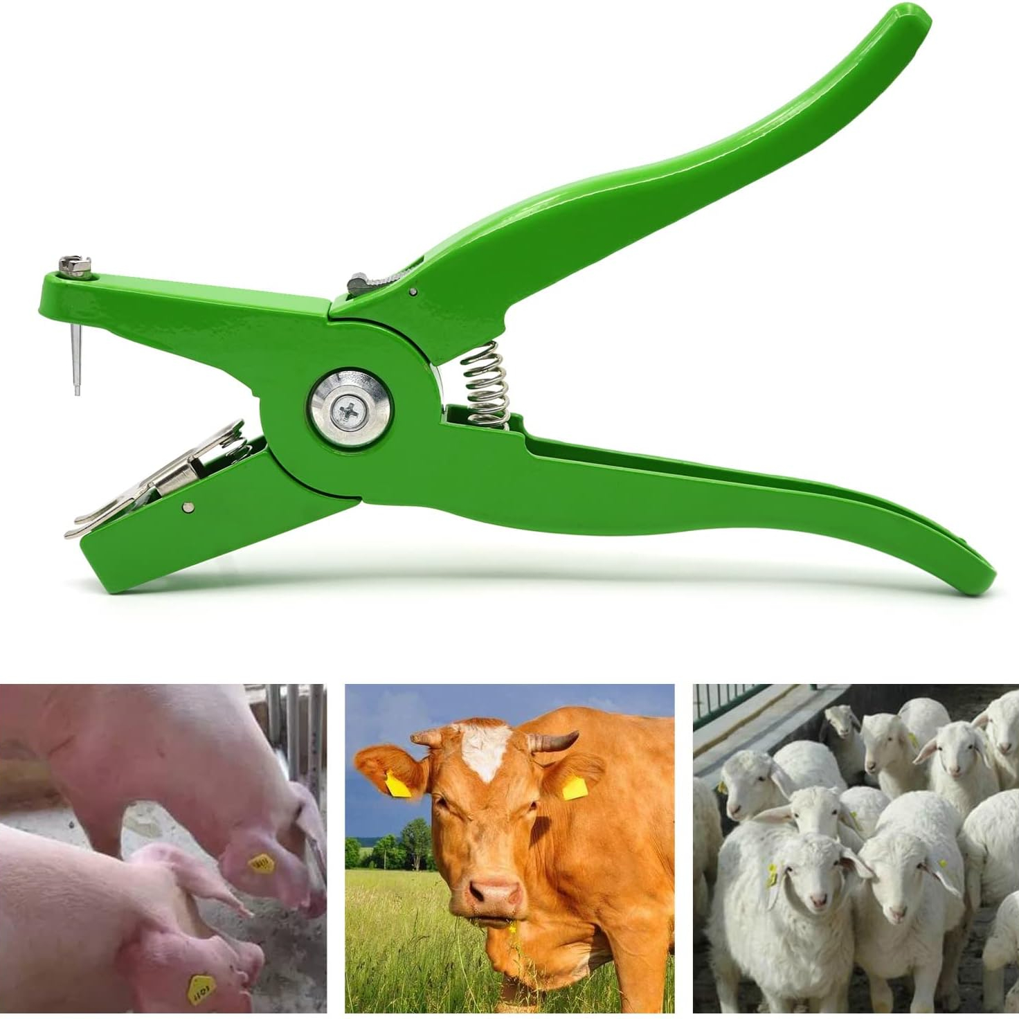 Livestock Ear Tag Pliers Universal Applicator Green