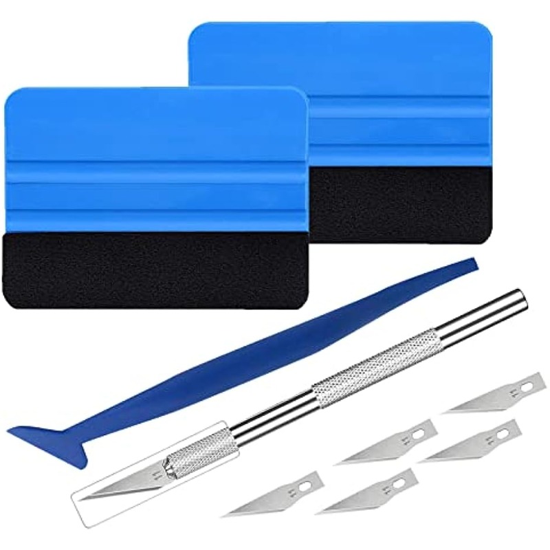 1pc Blue Car Tint Felt Squeegee, Plastic Squeegee, Air Bubble Removal,  Window Film Application Tool, Universal Fit