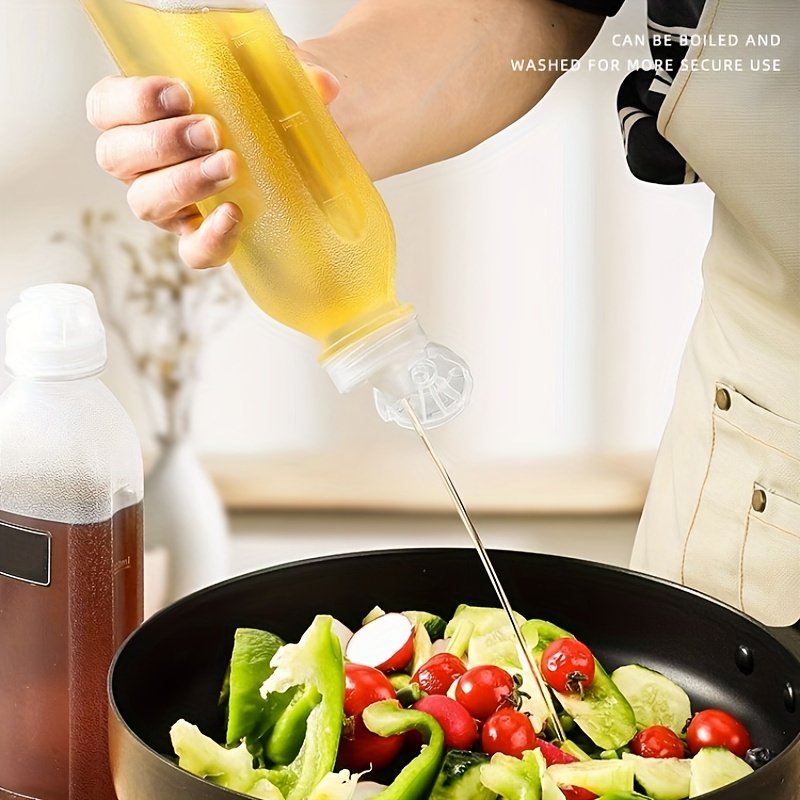 5PCS Oil Bottle Kitchen Oil Spray Bottle Condiment Squeeze Bottles