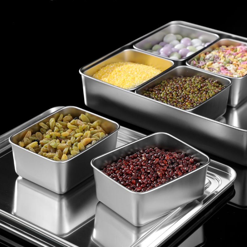  Seasoning Box Set, 8-Grid Stainless Steel Seasoning