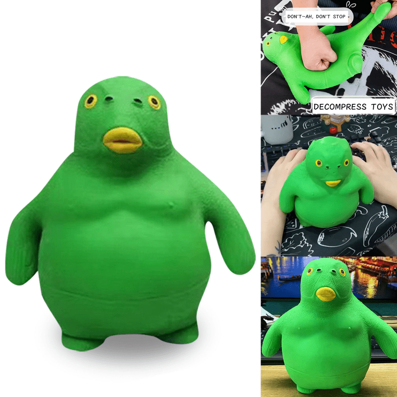 Green Head Fish Silly Fish Decompression Squeeze Toy Slow Rebound Tpr Doll  Fidget Stress Relief Toys Kids Interesting Gifts