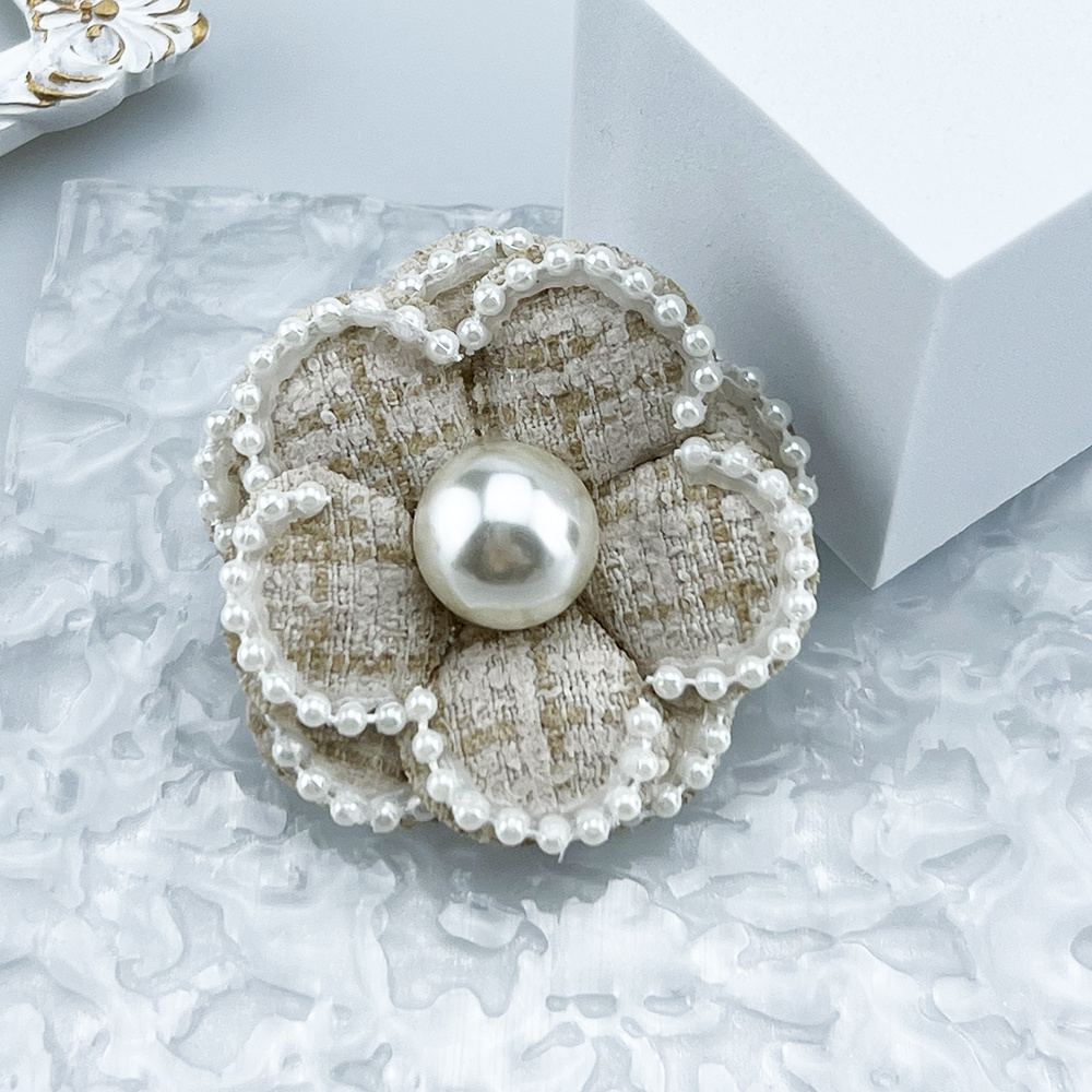 Fashion Men Camellia Faux Pearl Brooches Pins Fashion - Temu