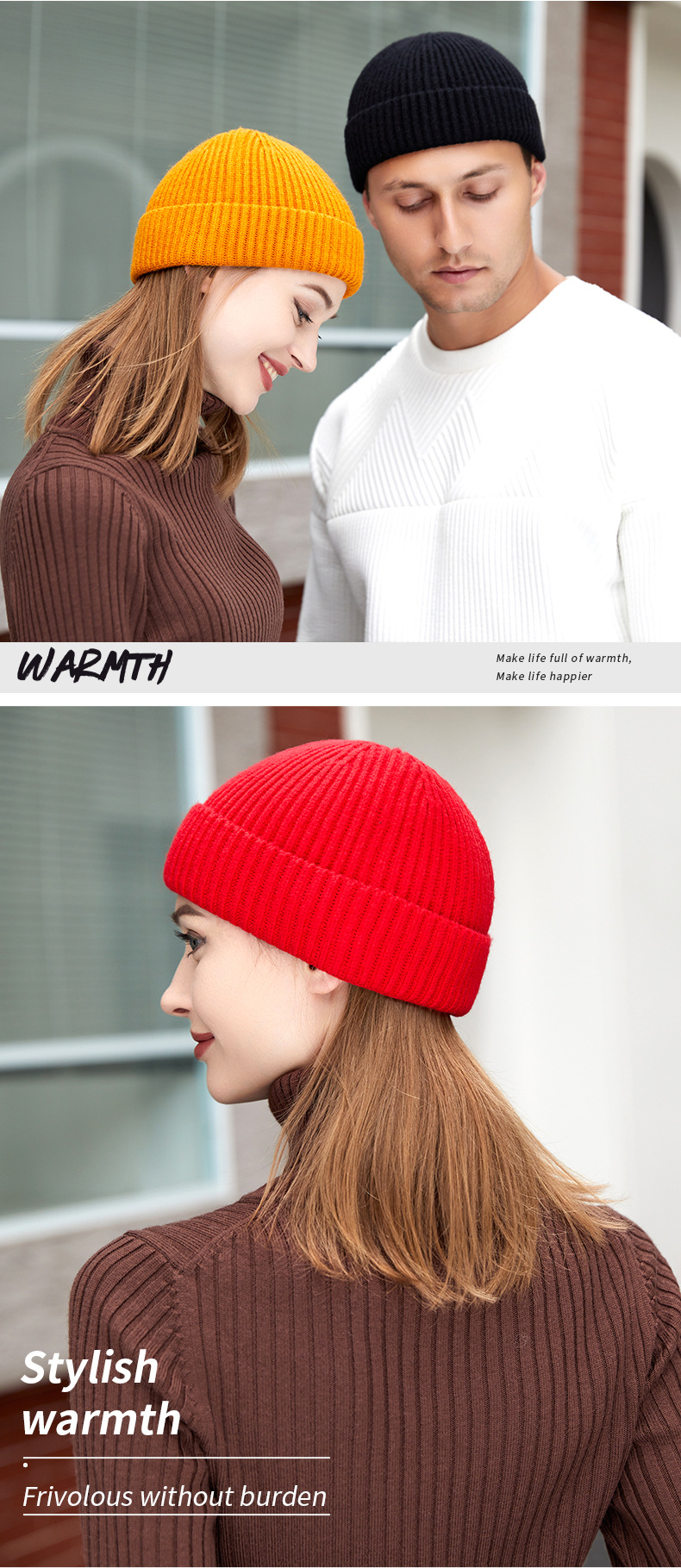 1pc Fashion Simple Warm Skullies Beanies Hat, Plain Color Autumn Winter Beanie Cap, Ideal choice for Gifts details 3