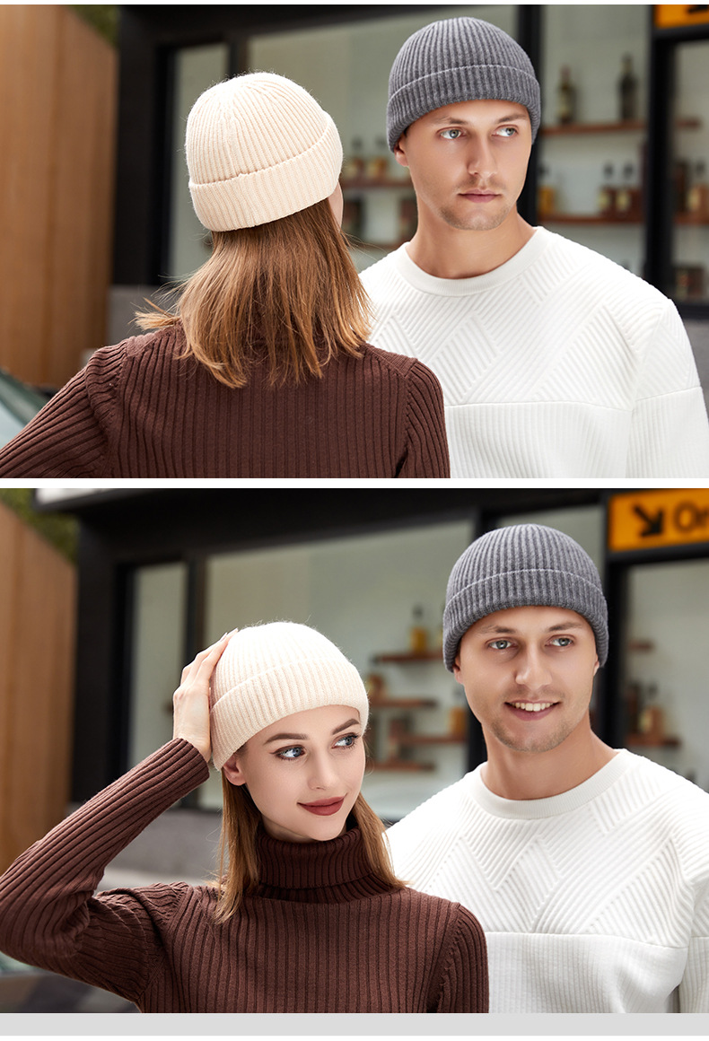 1pc Fashion Simple Warm Skullies Beanies Hat, Plain Color Autumn Winter Beanie Cap, Ideal choice for Gifts details 5