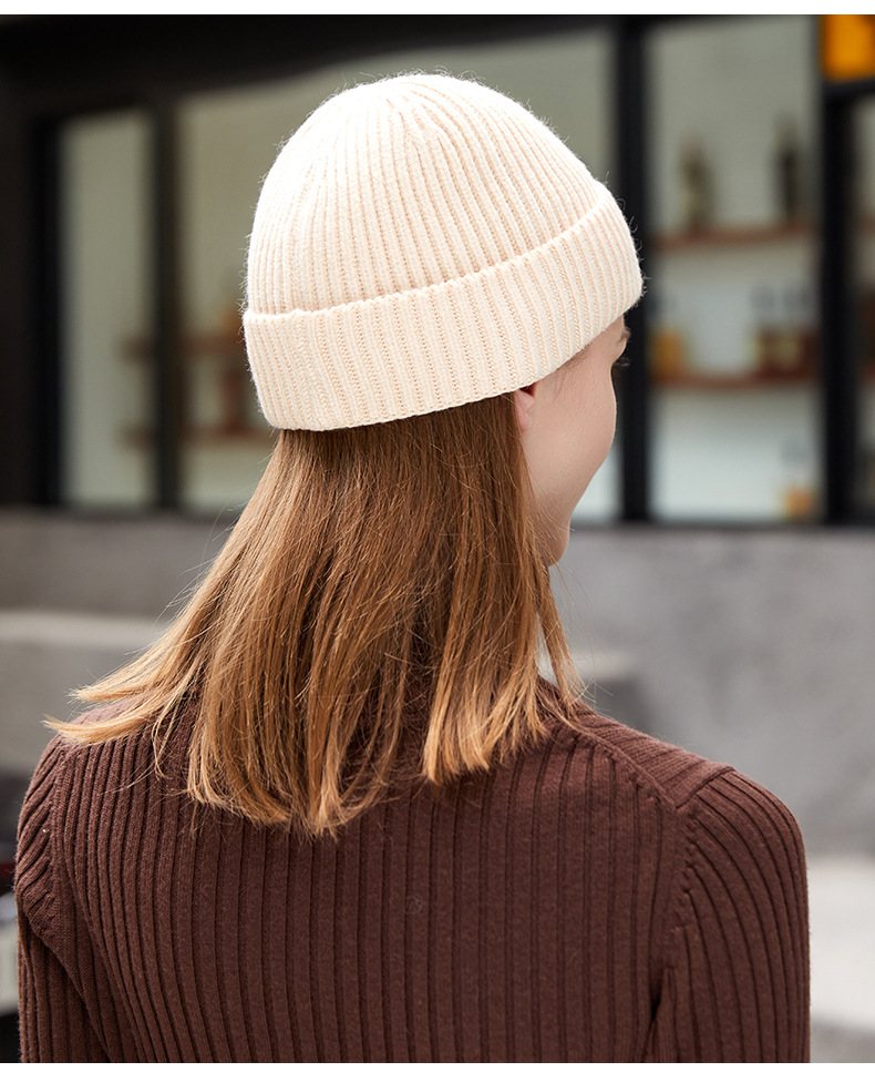 1pc Fashion Simple Warm Skullies Beanies Hat, Plain Color Autumn Winter Beanie Cap, Ideal choice for Gifts details 6