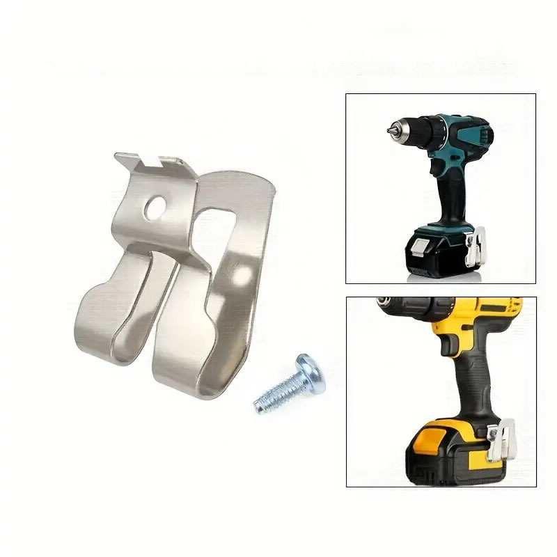 8pcs Belt Clip Hook With Screws Sturdy Steel Drill Belt Clip Compact Drill  Clip Hook Lightweight