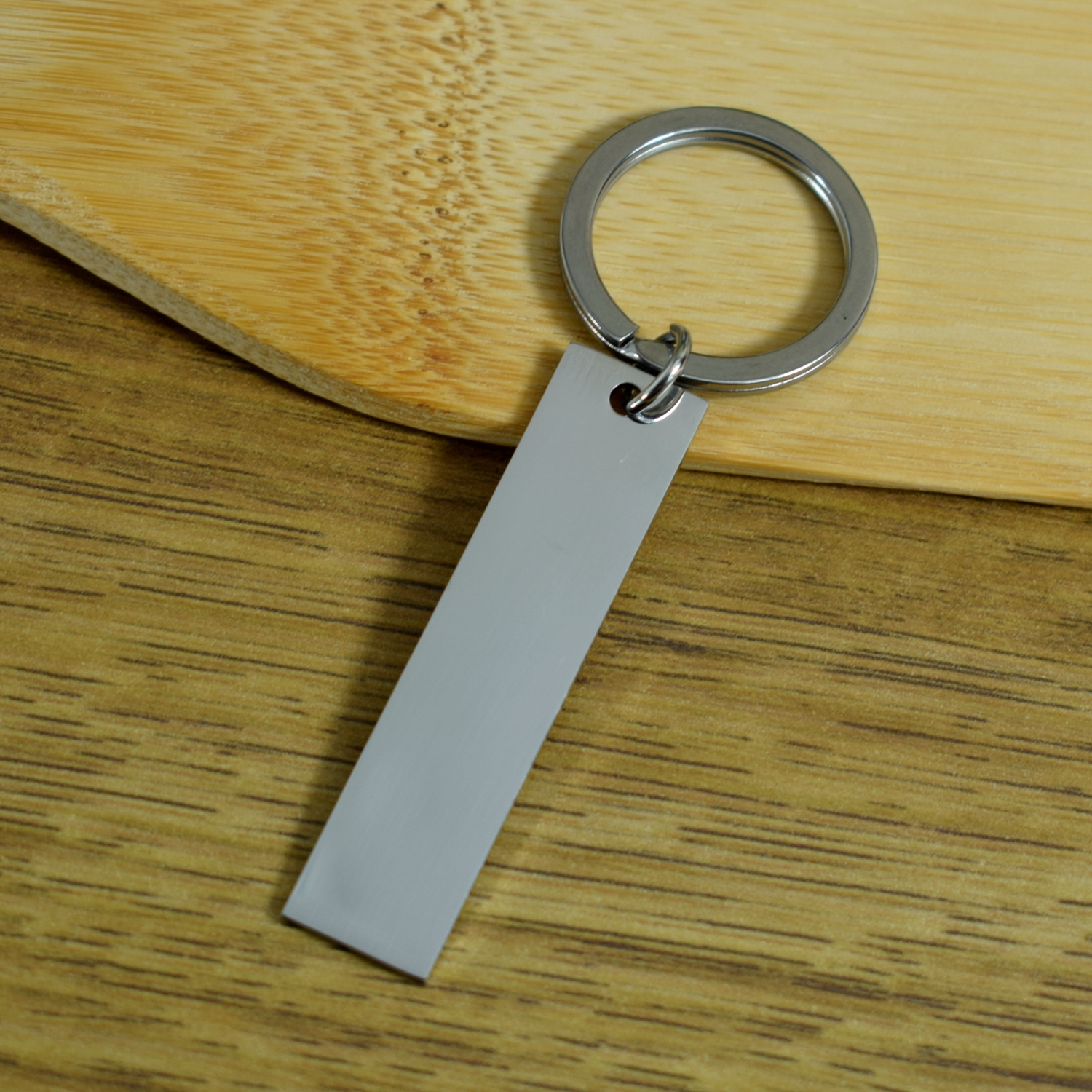 Rectangle Metal Keychain With Custom Logo Imprinted