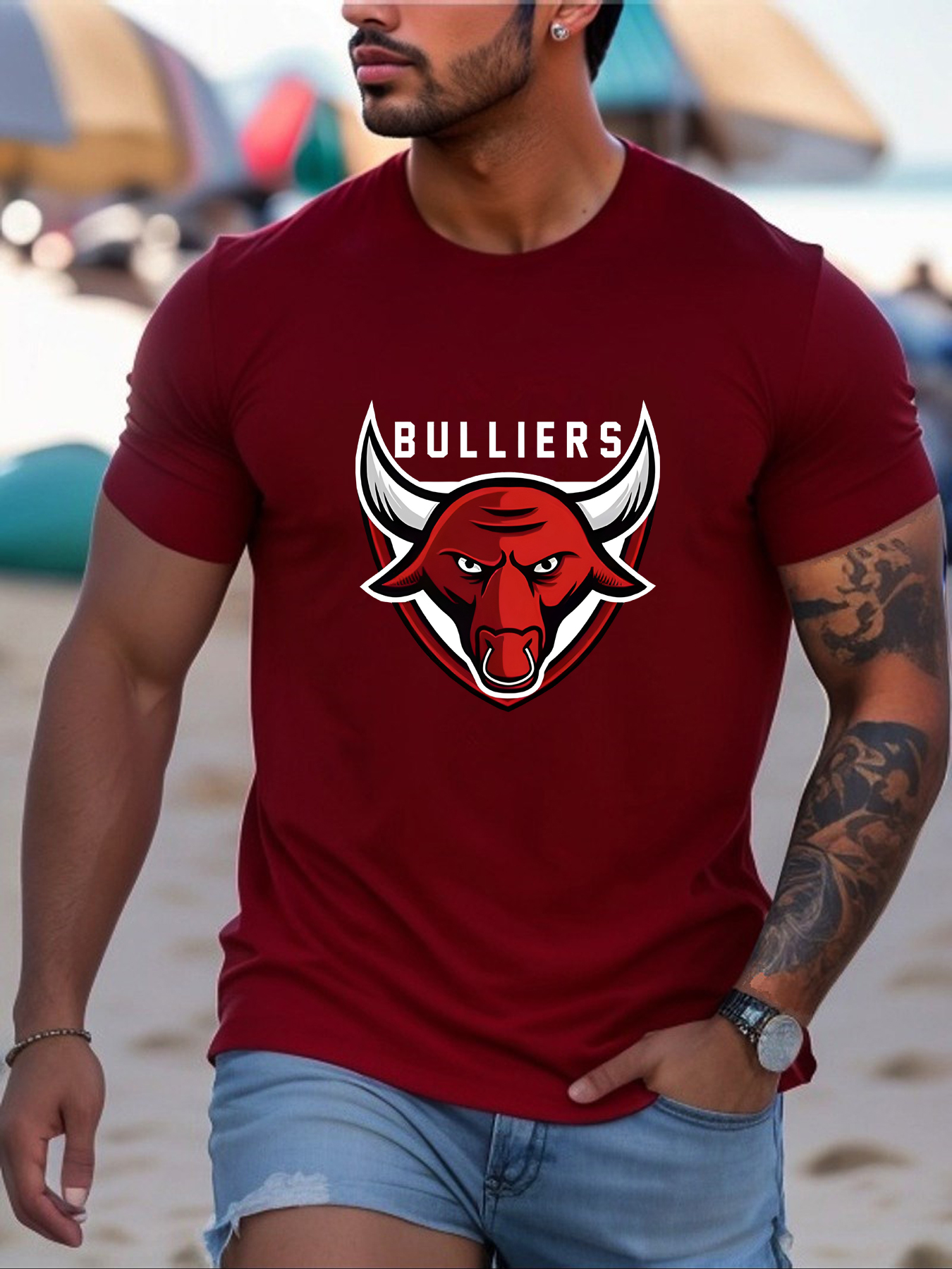 Anime Bull Head Pattern Men's T shirt Summer Outdoor Men's - Temu