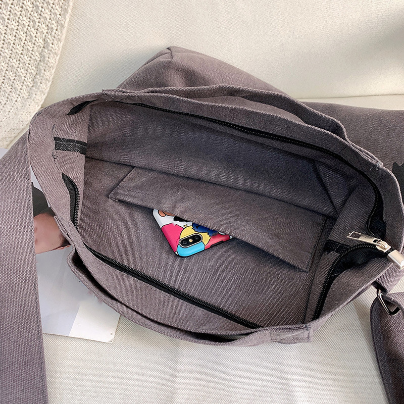 1pc Bolsas Mensajero Lona Colores Sólidos Simples Hombres - Temu