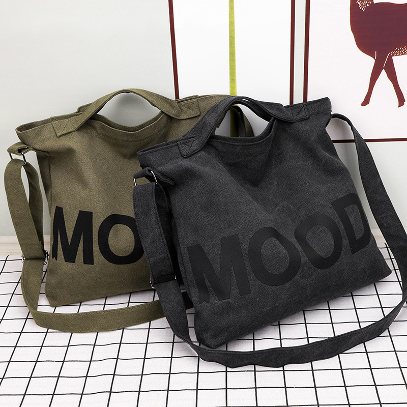 Fashion Canvas Bag With Zipper Student Crossbody Bookbag - Temu