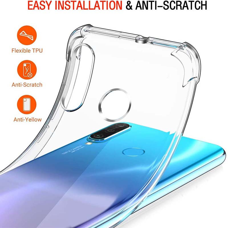 Case for Huawei Mate 20 Lite Clear TPU Four Corners Protective Cover  Transparent Soft funda
