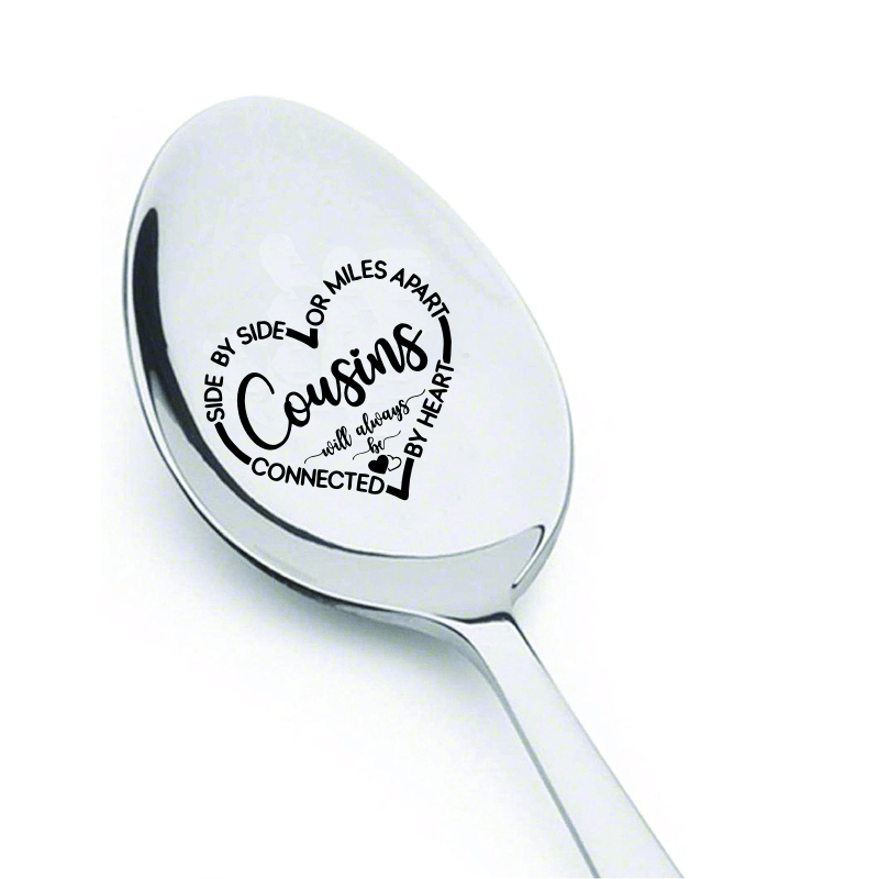 

1pc Cousins Gift Will Always Be Connected By Heart Stainless Steel Spoon Gift For New Year Unique Birthday Gift Christmasy Gift