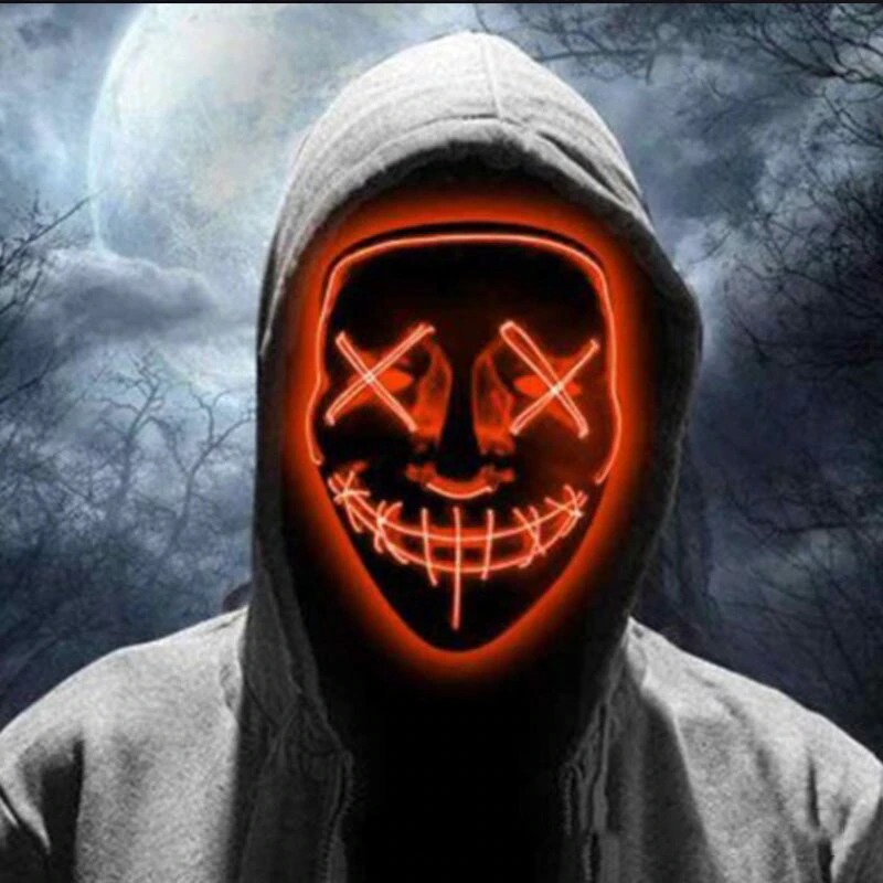 Halloween Horror Neon LED Mask Party Cosplay Costume Supplies