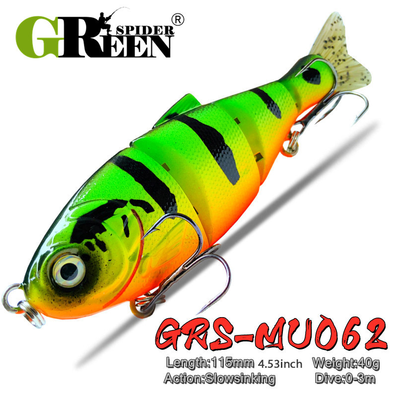 GREENSPIDER Slowsinking Glide Baits for Pike Salmon Trout Topwater