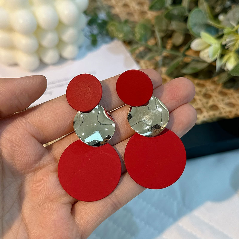Metal Button Earrings