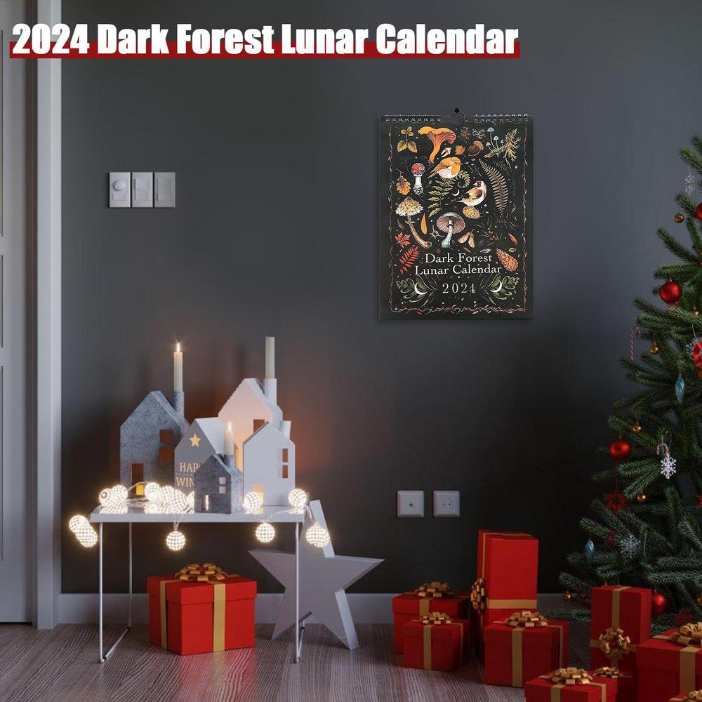 2024 Dark Forest Calendar Creative Illustrated Wall Lunar Temu