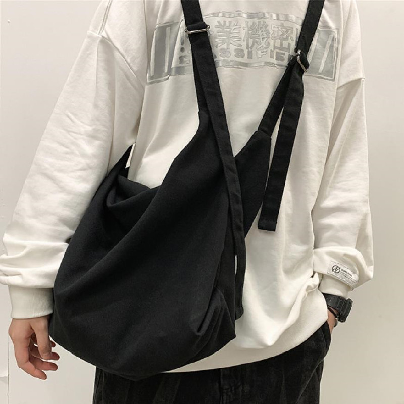 High School Students' One Shoulder Tote Bag for Class New Fashion Versatile  Large Capacity Portable Canvas Commuter Bag