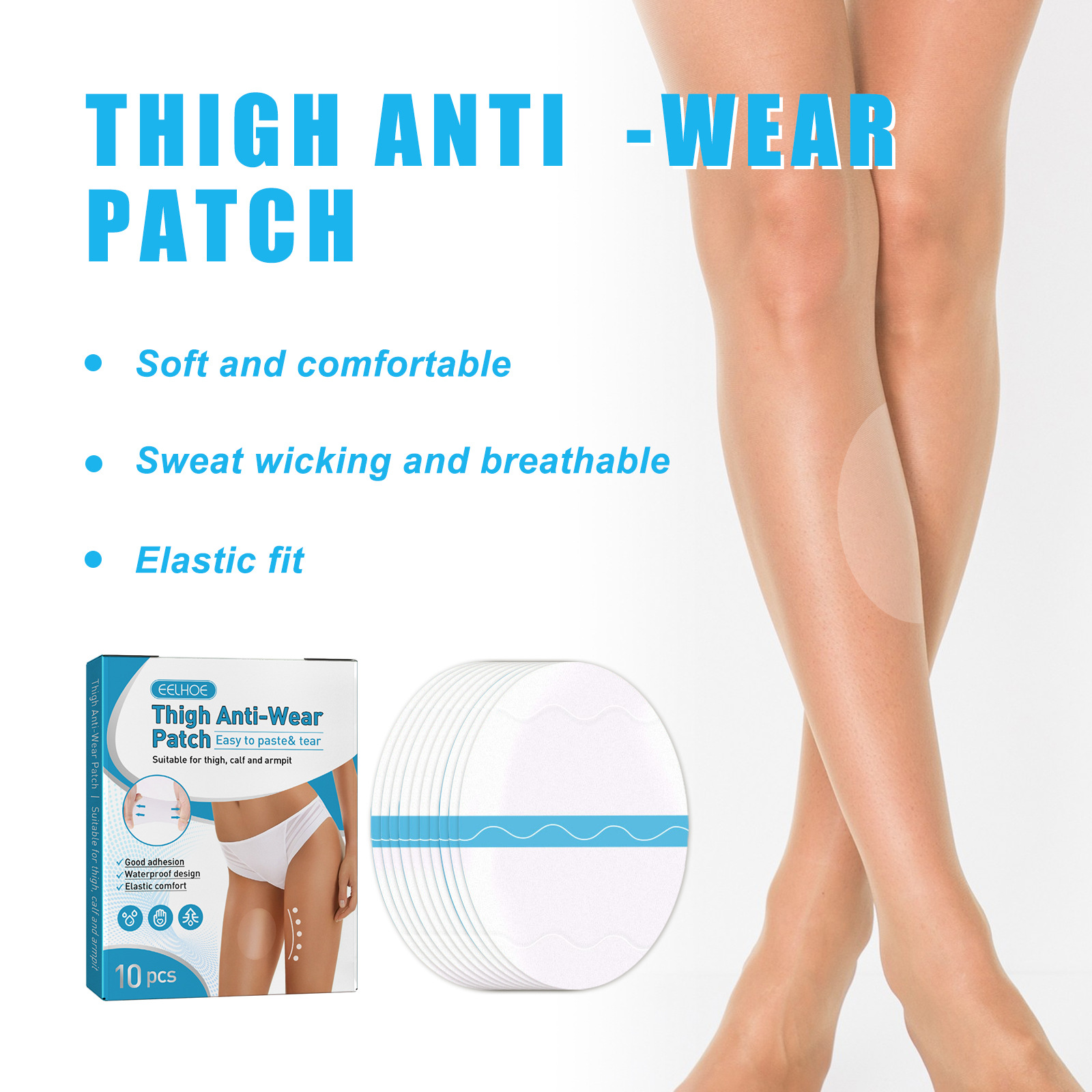 10 20pcs Anti Friction Spandex Patches Womens Inner Thighs Calves Invisible  Body Tape Non Covered Elastic Comfort Protection, Shop Temu Start Saving