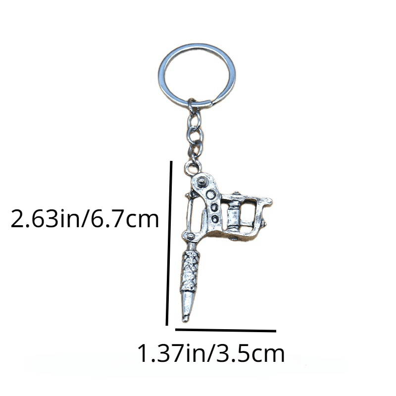 1pc Creative Tattoo Machine Car Key Chain, Vintage Pistol Key Chain Pendant, Backpack Accessories for Men,$1.99,Temu