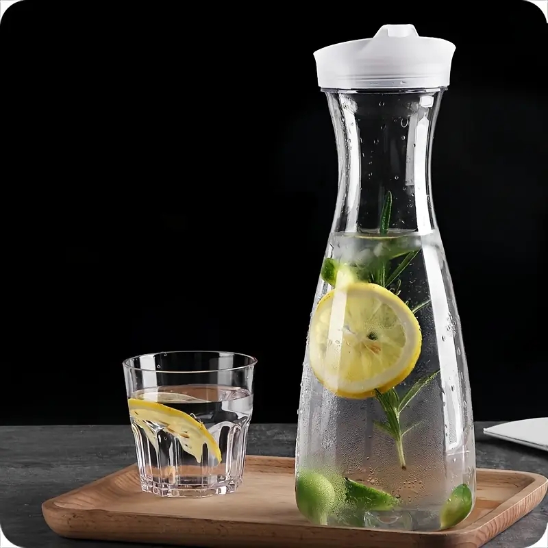 1pc, Glass Pitcher With Lid, 67.63oz Heat Resistant Heavy Duty Water  Pitcher, Drink Carafe, For Cold Beverges, Drinkware