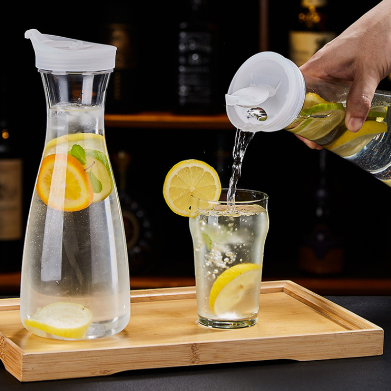 1pc, Glass Pitcher With Lid, 67.63oz Heat Resistant Heavy Duty Water  Pitcher, Drink Carafe, For Cold Beverges, Drinkware