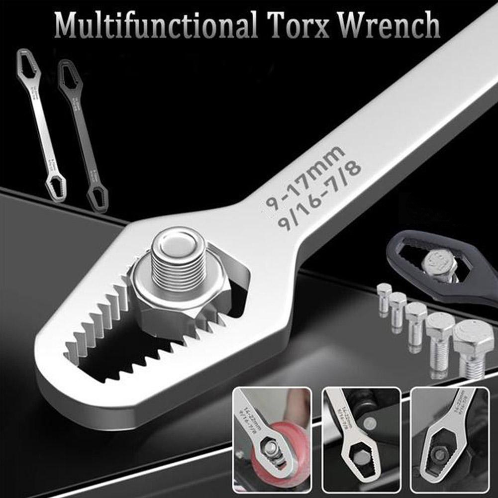 

1pc Upgrade Your Toolbox With This Universal Double-head Torx Wrench - Adjustable From 3-17mm!