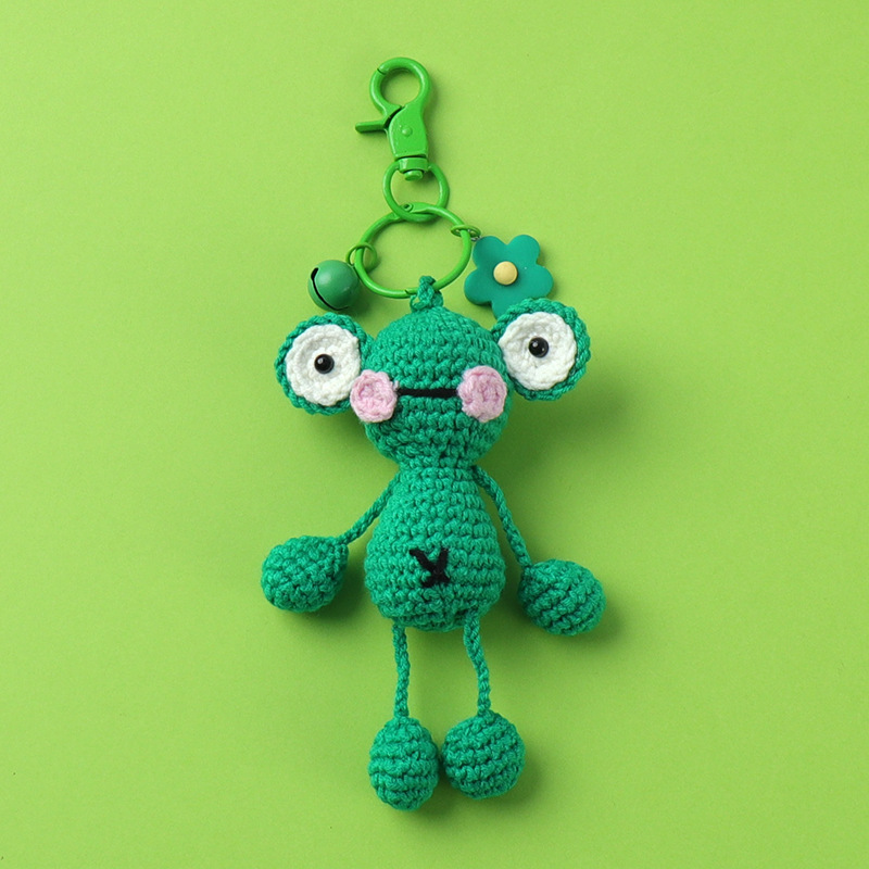 Crochet Animal Keychain Cute Weaving Doll Key Chain Ring Purse Bag Backpack  Charm Car Hanging Pendant Birthday Christmas Gift