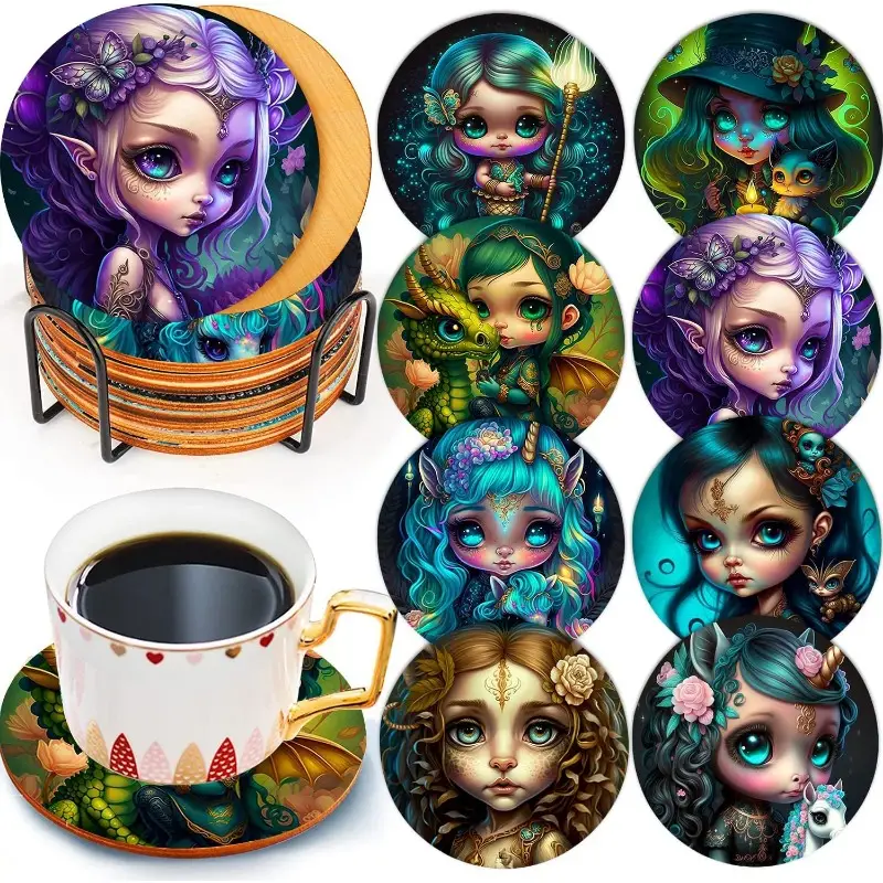 Diamond Painting Coasters With Holder Diy Fairy Diamond Art - Temu