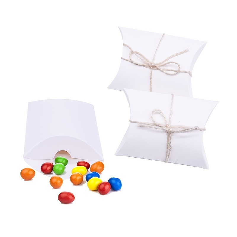 10Pcs Christmas Pillow Candy Box Christmas Element Family Gathering Gift  Cute Gift Box for Festival Paper Silver