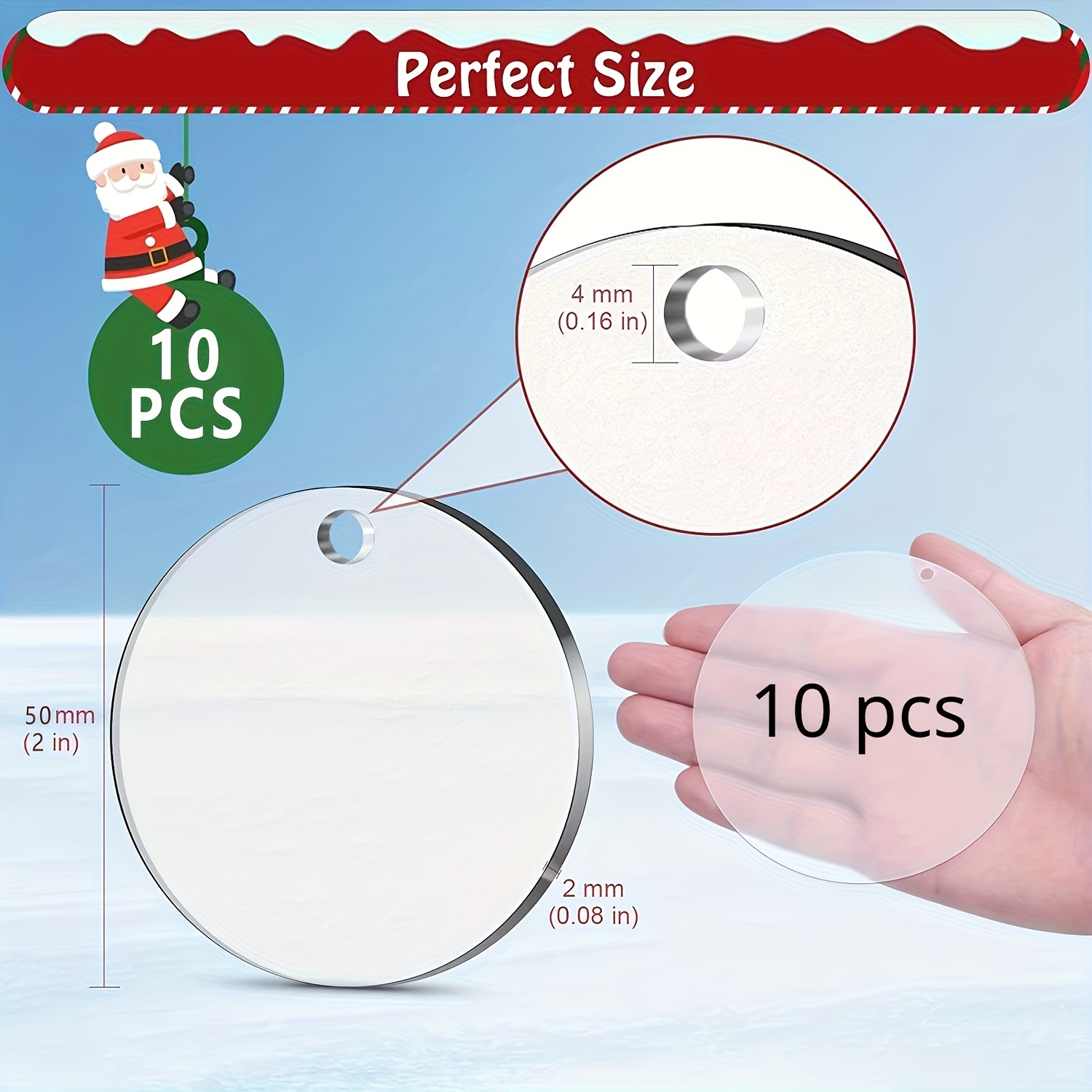 Acrylic Ornaments Blanks Clear Round Acrylic Ornament Blanks