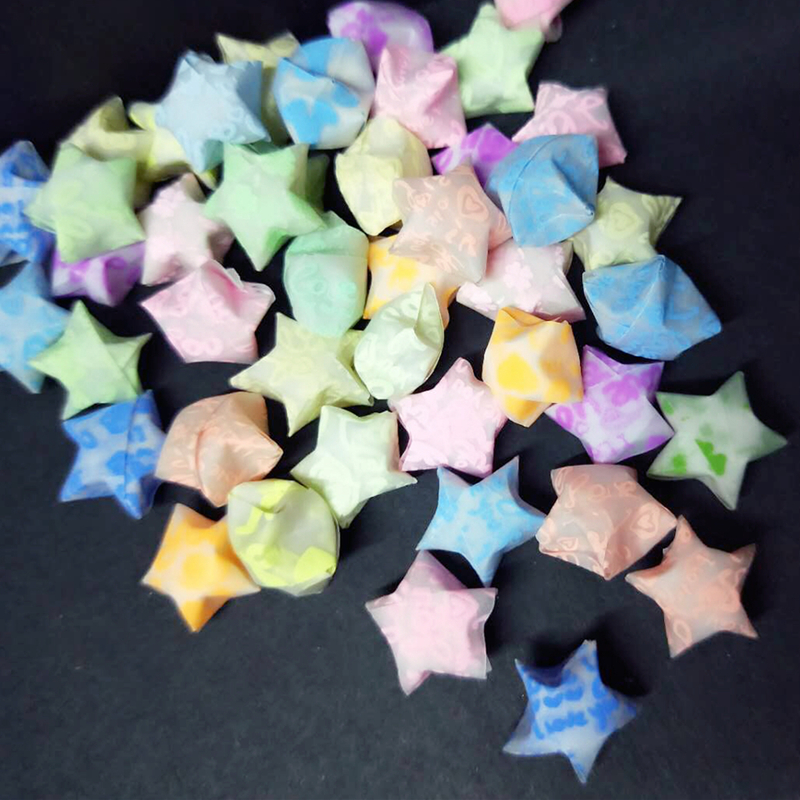 Star Origami Dim Color Luminous Lucky Star Paper Pentagram - Temu