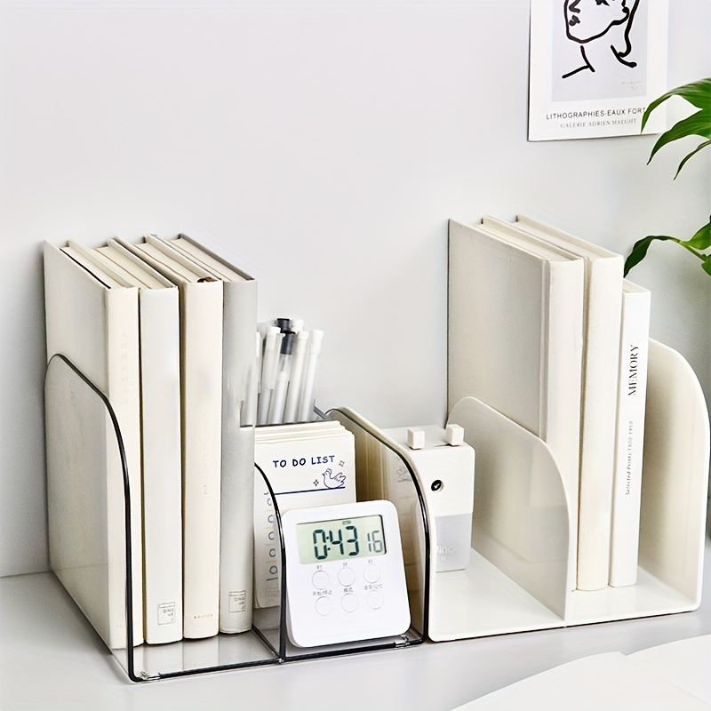 Transparent Acrylic Bookshelf Creative Book Stand Bookend - Temu