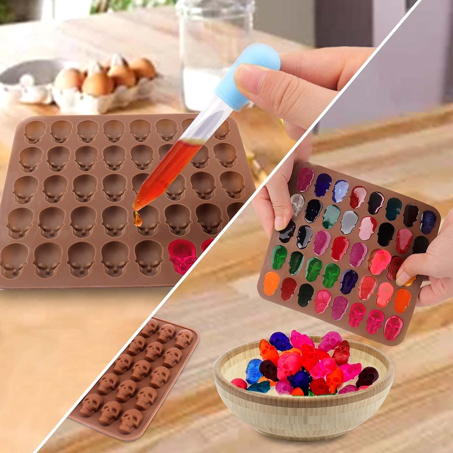 Many Cavities Gummy Candy Molds Silicone Chocolate Gummy Molds With Dropper  Nonstick Food Grade Silicone - Buy Many Cavities Gummy Candy Molds Silicone  Chocolate Gummy Molds With Dropper Nonstick Food Grade Silicone