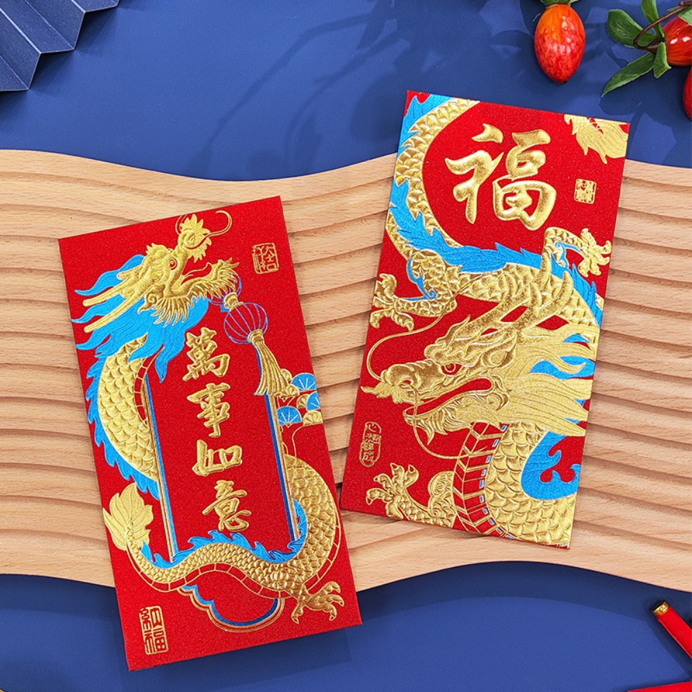 6pcs 2023 New Chinese New Year Red Envelopes On Hard Paper