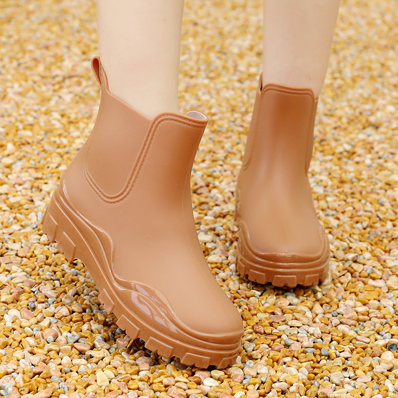 Women's rain boots wedge hot sale heel