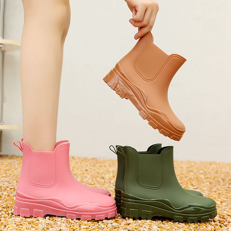 women s rain boots comfortable elastic ankle booties fashion