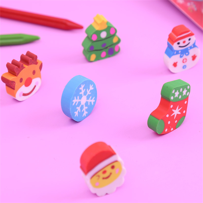 12 Boxes Mini erasers for Kids Snowflake erasers Kids Cartoon erasers  Pencil erasers Children Gifts Students erasers Carnival prizes Kids Mini  Xmas