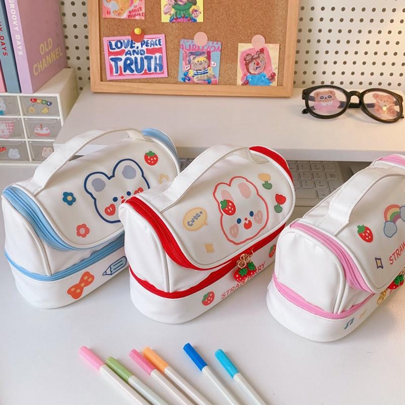 Big Capacity Pencil Pouch Pen Bag Two Layer Pencil Case - Temu