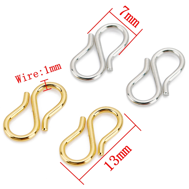 Stainless Steel Strong S Shape Clasps Diy Bracelet Clasps - Temu