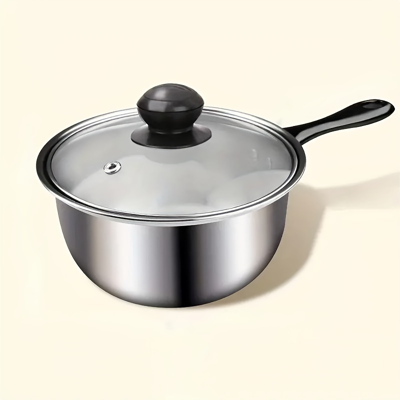 1PC Steam Pot Divided Skillet Stainless Steel Sauce Pan Lid Braising Pan  Lid