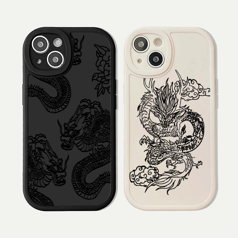 Funda blanca negra para teléfono iPhone 14ProMax 11 12 13 Pro Max 7 8 Plus  X XR XS Max funda protect Huang Jie