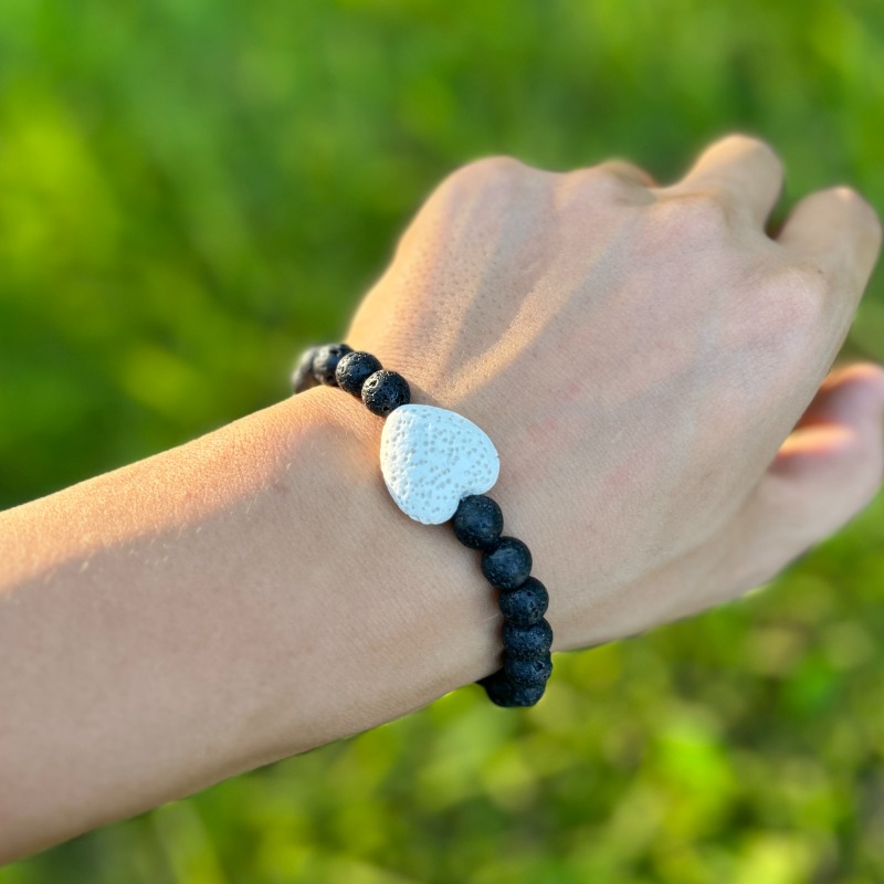 Ladybug Lava Stone bracelet – Radiant Aura Wellness