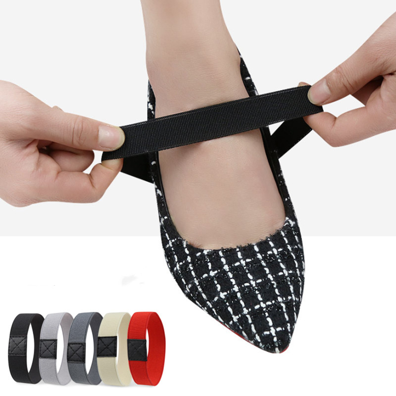 

2pcs High Anti-loose Shoe Straps, High Heels Flat Belts, Solid Color Shoelaces