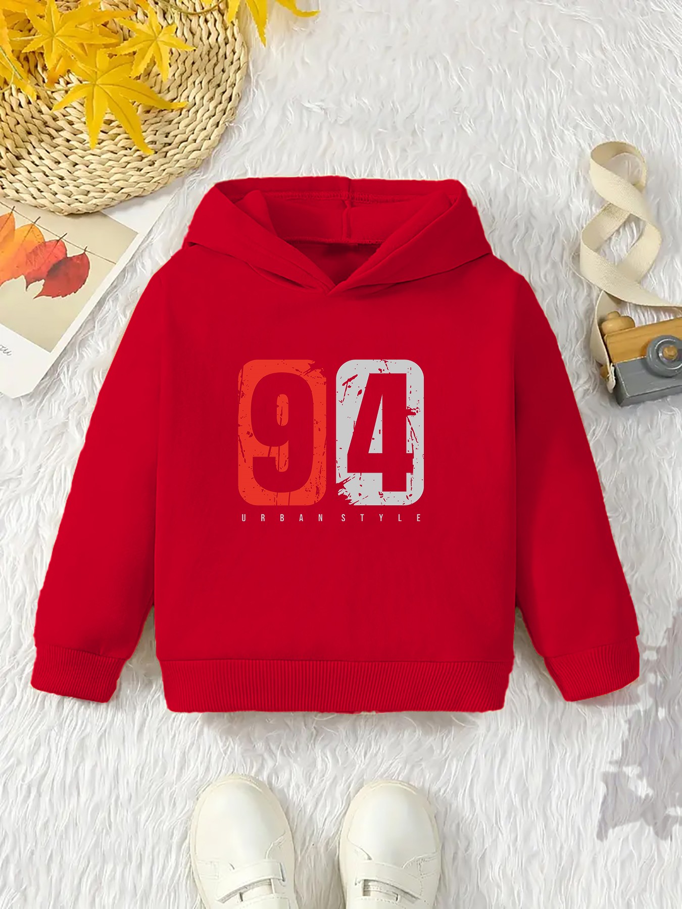 Urban Style 94 Print Hoodie Kids Casual Pullover Hooded Long Temu