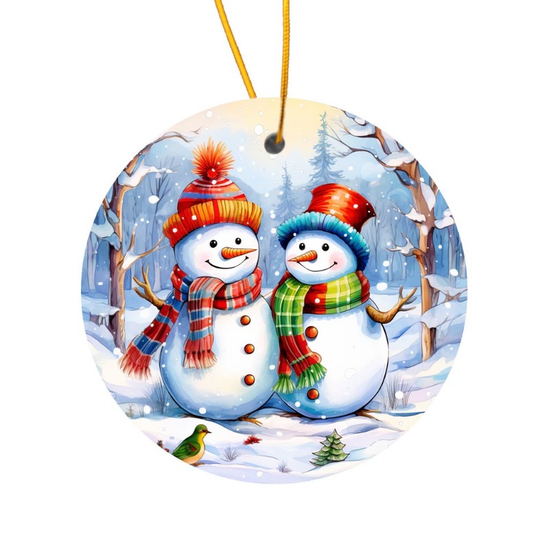 Christmas Snowman Pendant 2d Flat Acrylic Decorative Pendant - Temu